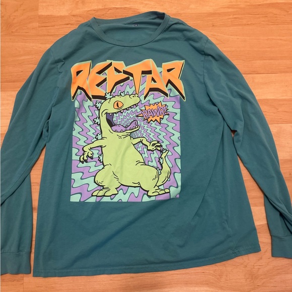 Old Navy Other - Reptar Rugrats Long Sleeve Green T Shirt Size Men's XXL